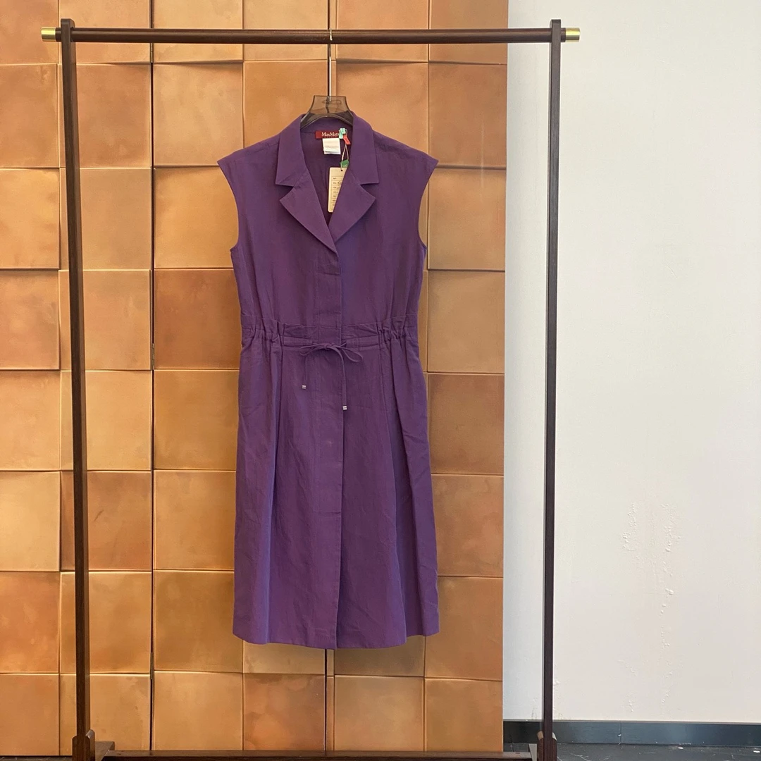 99新  MaxMara紫色无袖连衣裙/44码/98新/29546
