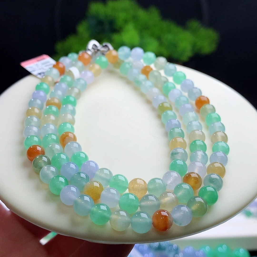 未镶嵌手串翡翠卡6mm糖果冰胶马卡龙 甜而不腻！