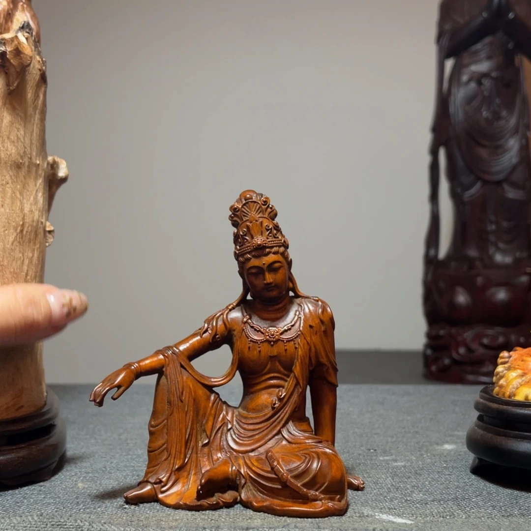 行***者木质黄杨木工艺品摆件