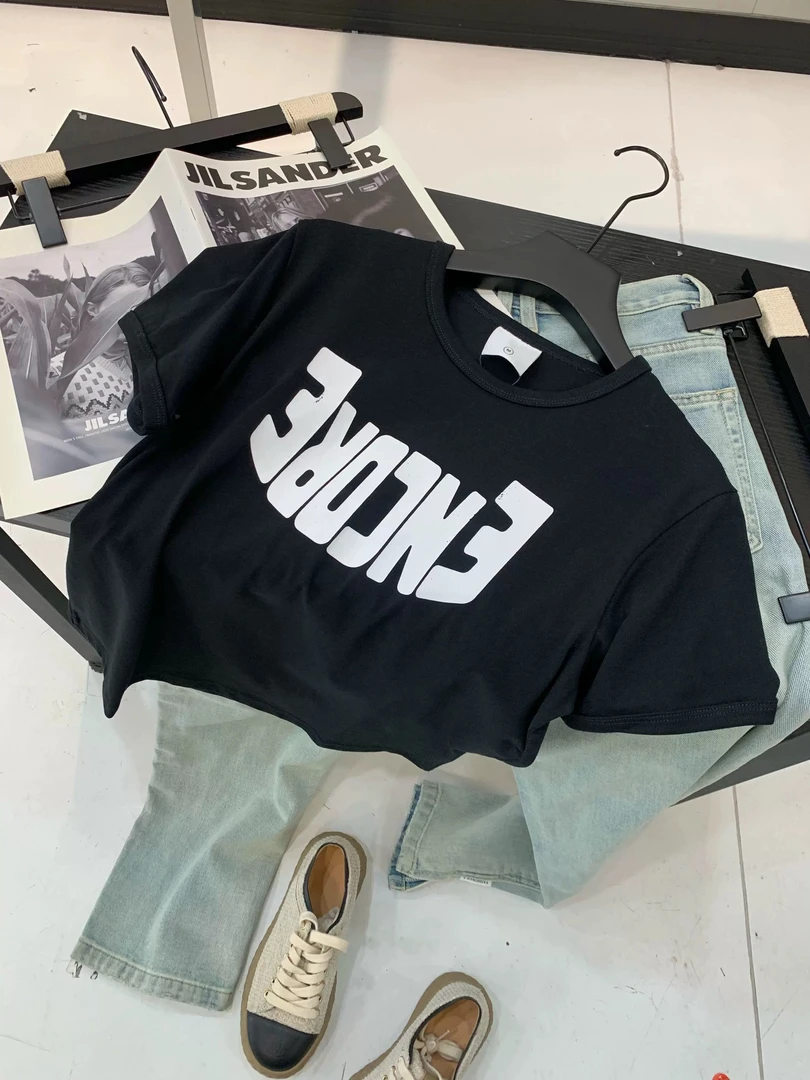 小胖家 大码短版正肩字母半袖（卡码拍小）