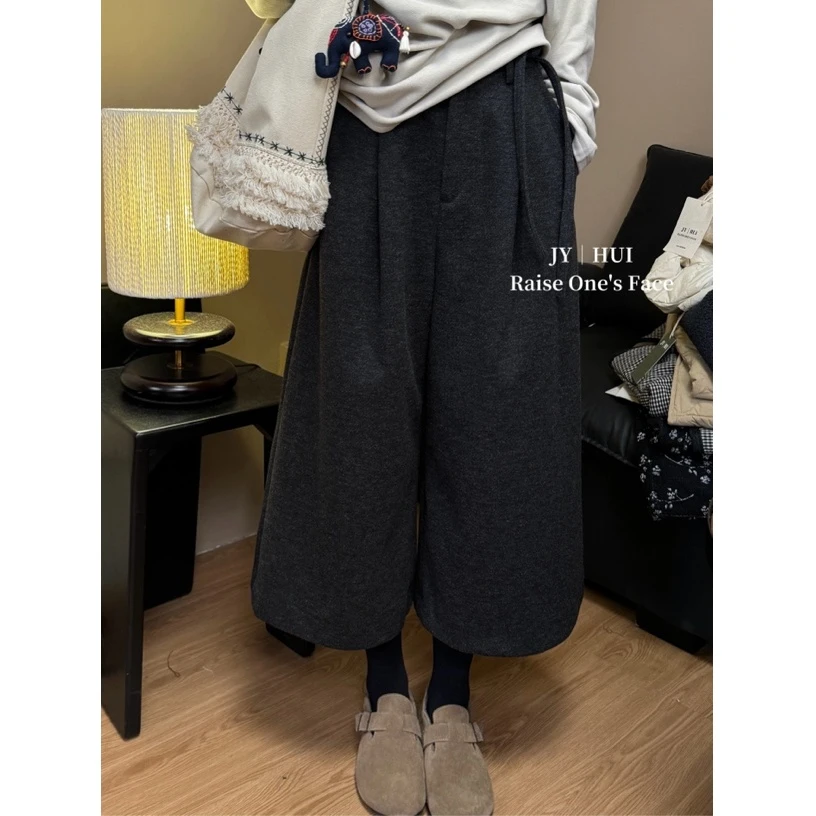 HUI - 【系带靴裤】 91082 有里衬加厚系带靴裤