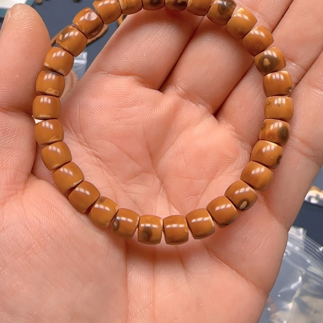 橄榄核手串核尖熔岩尺寸7.7老挝正三花