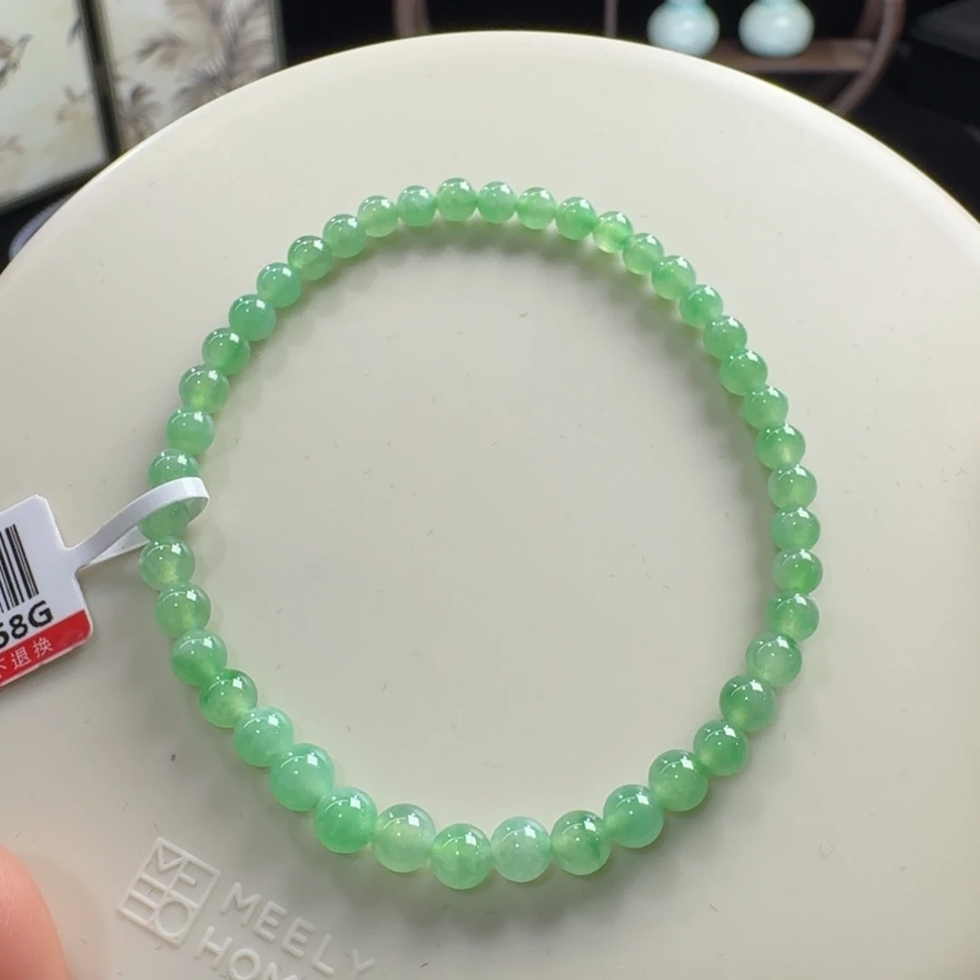 未镶嵌手串翡翠巨漏冰胶甜甜的葡萄绿