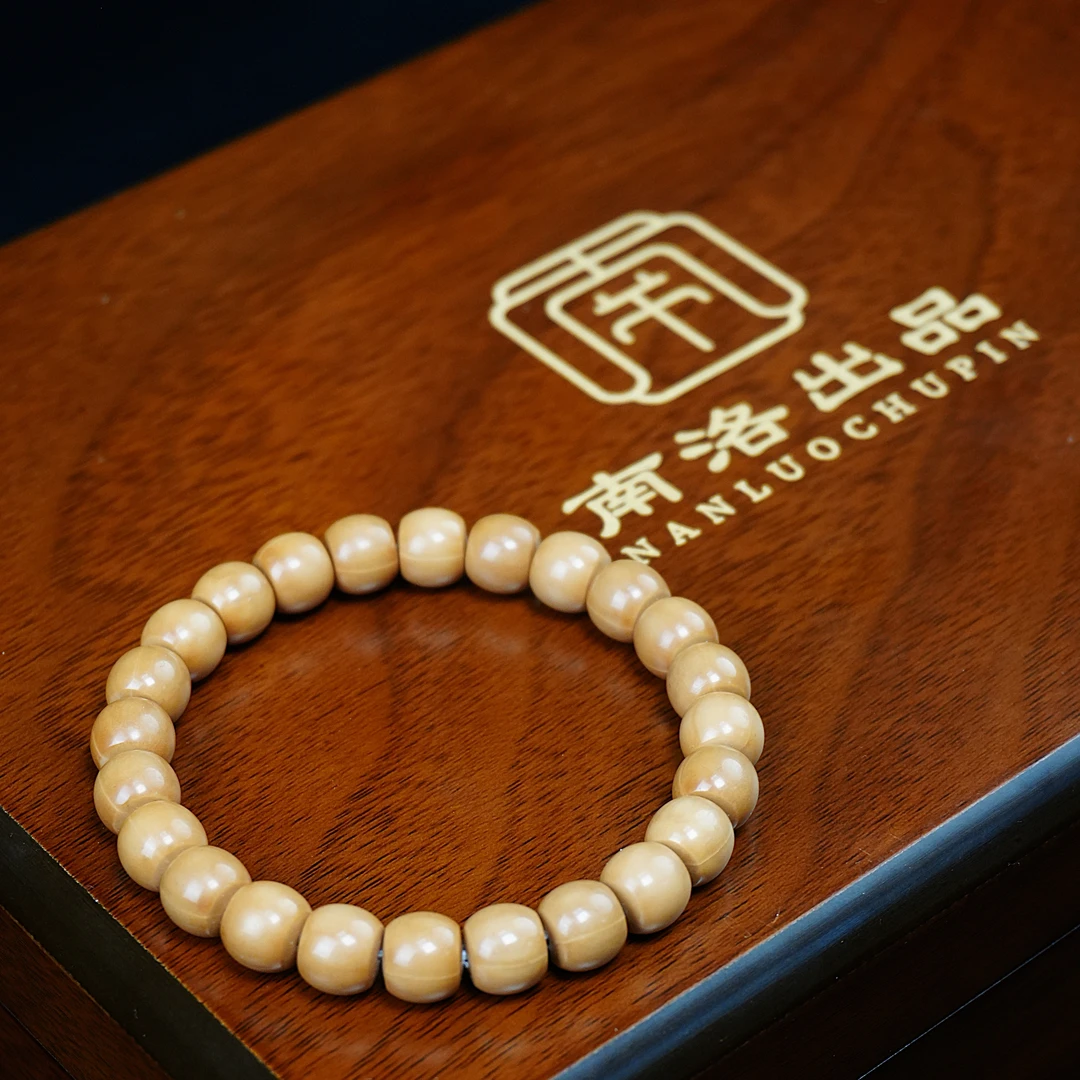 南洛出品-小馒头料直切-原色猴头手串 微暇