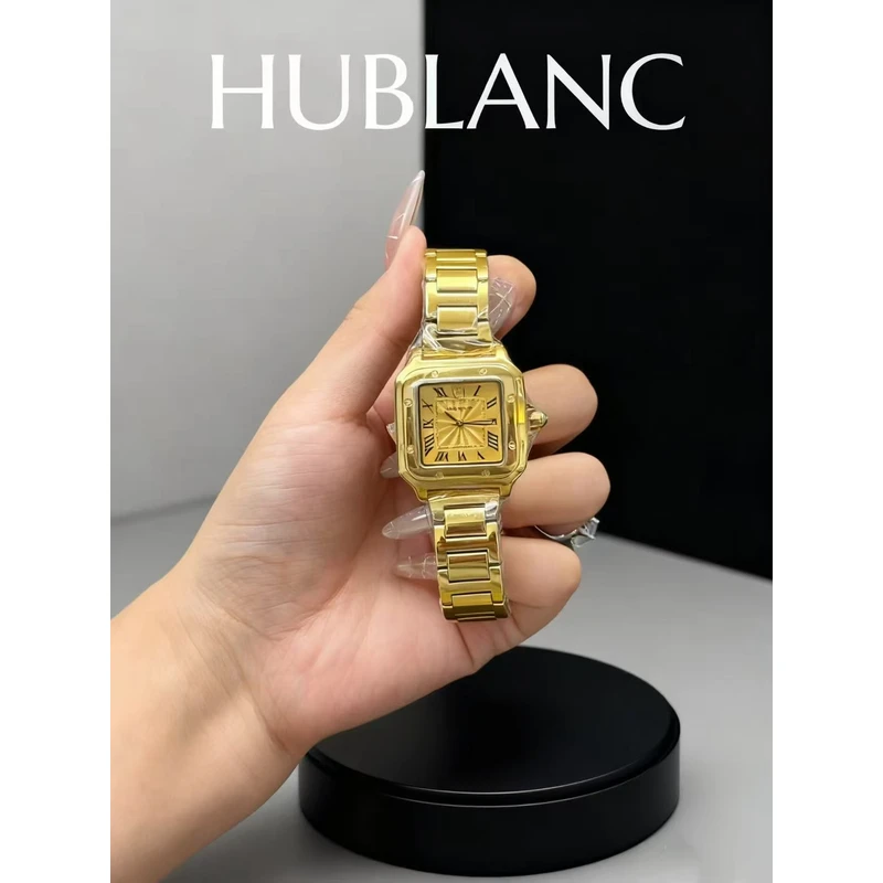 宇珀-金盘坦克系列情侣黄金腕表（石英机芯0.1克）