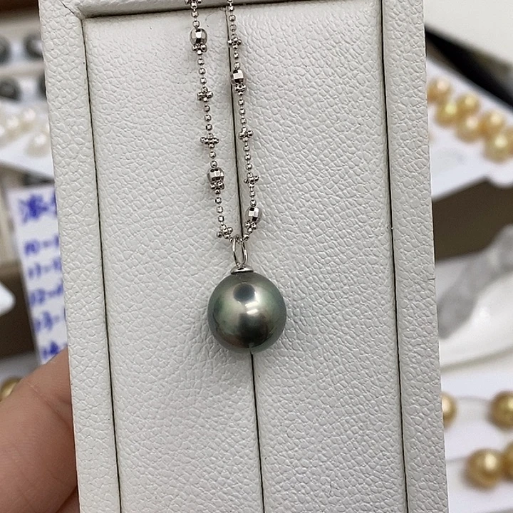 银S925镶嵌吊坠(赠链)海水珍珠11-12