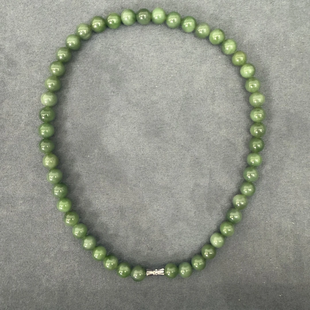 【欣妈珠宝】和田玉碧玉项链带黑点（9-10mm）#6145多样性发一