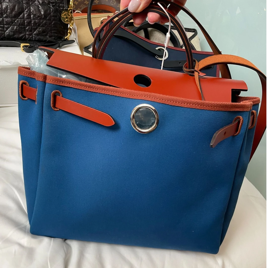 99新 Hermes/爱马仕 【杨贵妃专属】经典蓝色herbag31单肩包