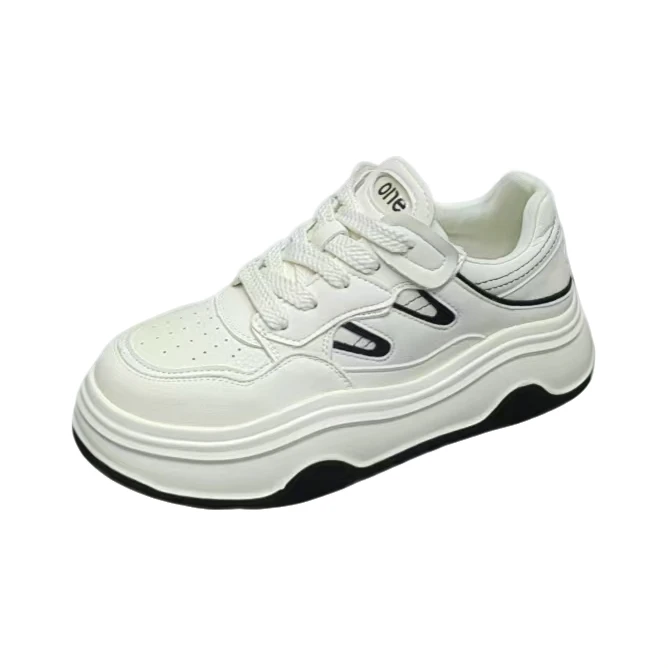 二仓6803  26840真皮厚底小白鞋 （标准尺码）