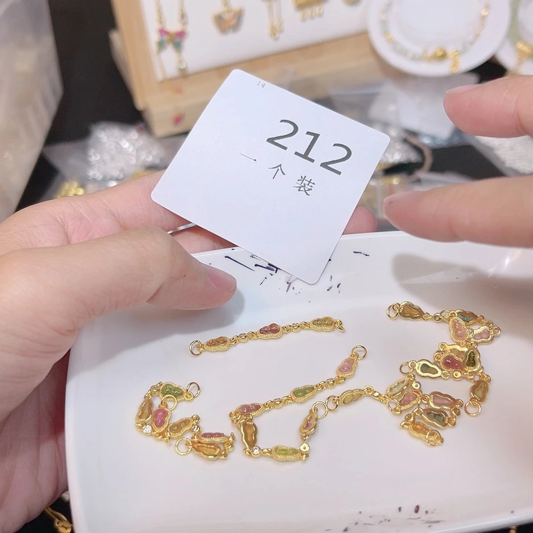 碧玺颈饰银S925镀金镶嵌212