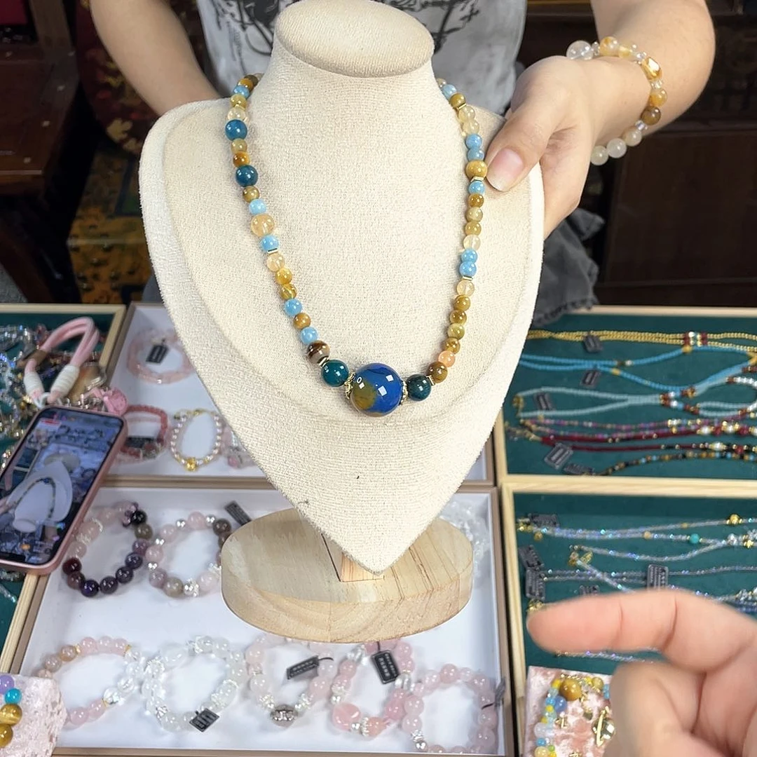 水晶手链银S925镀金镶嵌