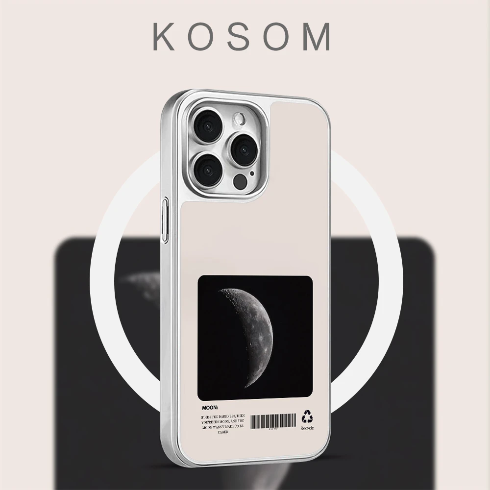 极简黑月磨砂磁吸电镀壳苹果16promax/15小众高级防摔17pro