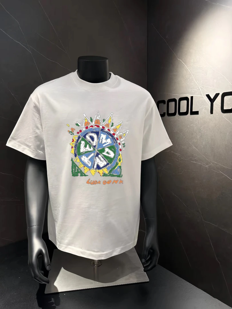 圆领T恤短袖宽松设计师印花男装男款中国风t恤夏季潮流校园