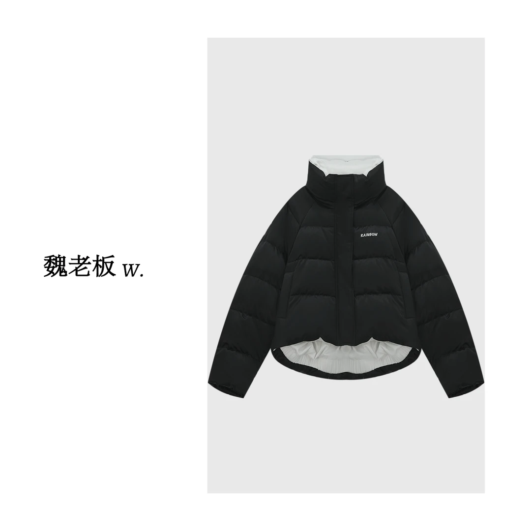 W.Diva【星晴】桑蚕丝真丝+90鹅绒拉链设计时尚百搭鹅绒服4CDMZ0520