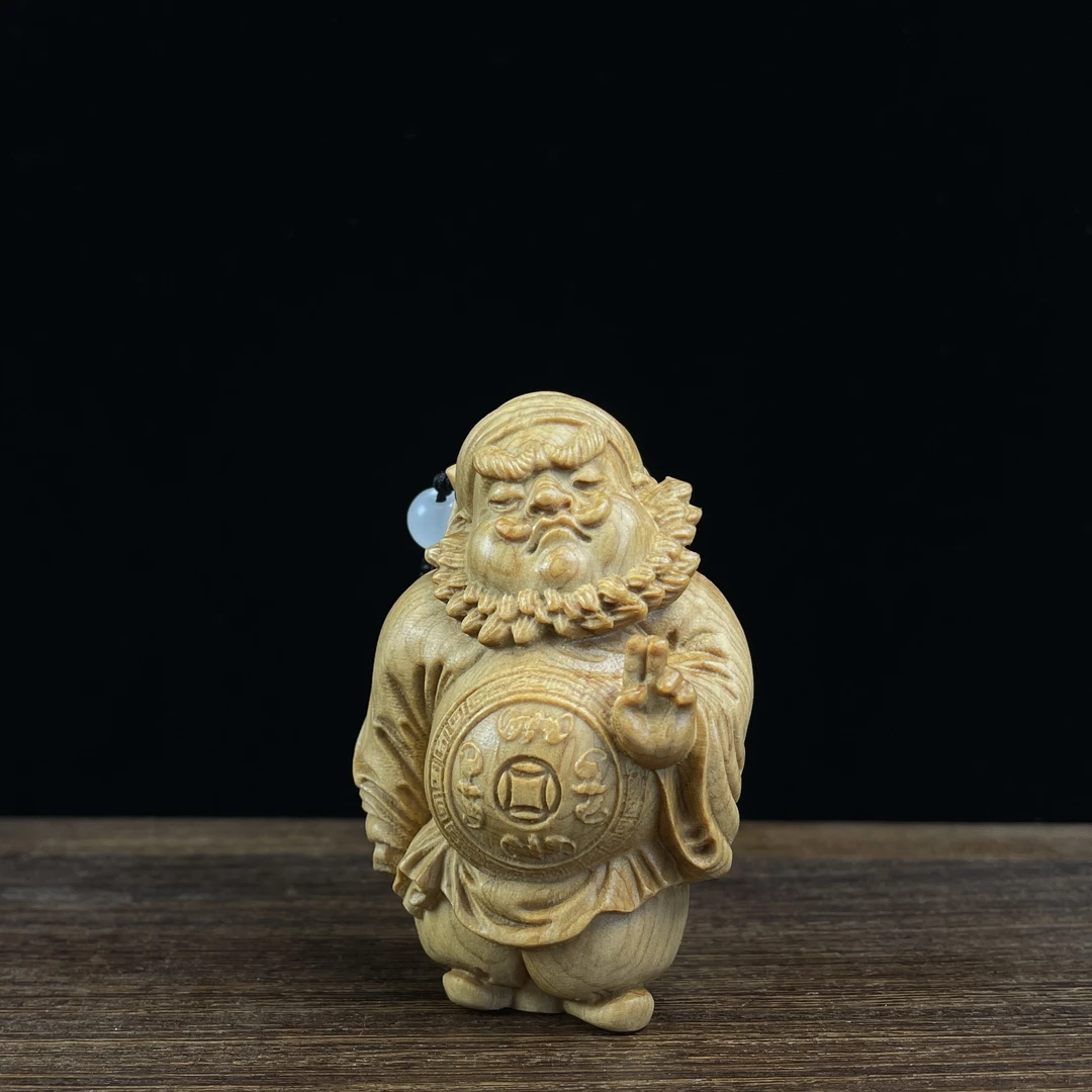 崖柏木雕钟馗手把件天官赐福家居饰品文玩天然摆件降妖除魔工艺品