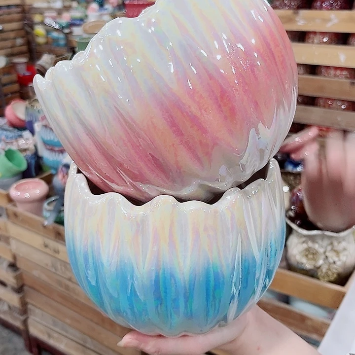 有孔.凑单10元陶瓷花盆发货！