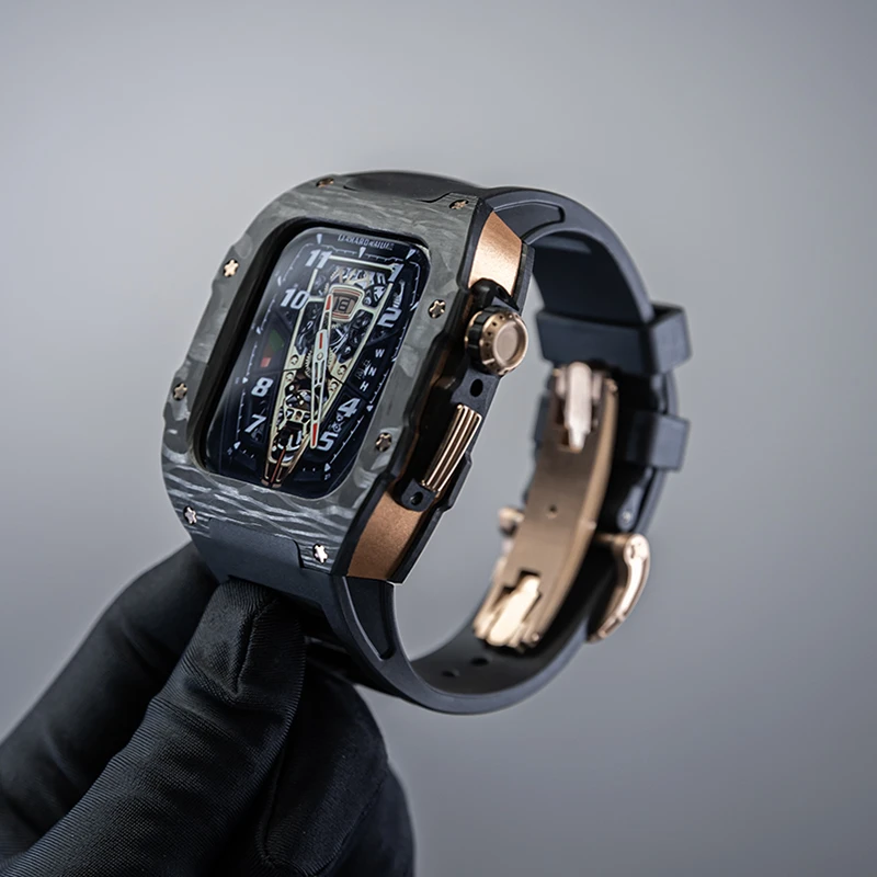 全球款AppleWatch改装理查德碳纤维表壳适用苹果手表iwatch表带