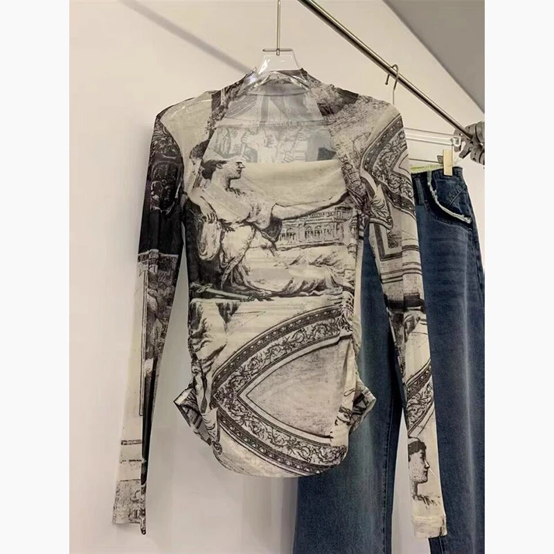 2025年夏季新款小众设计高级感冷淡系超好看甜辣风独特扎染T恤女