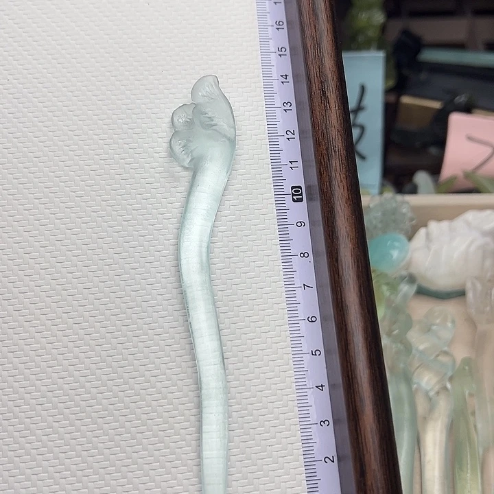 蛇纹石玉未镶嵌发簪银杏叶