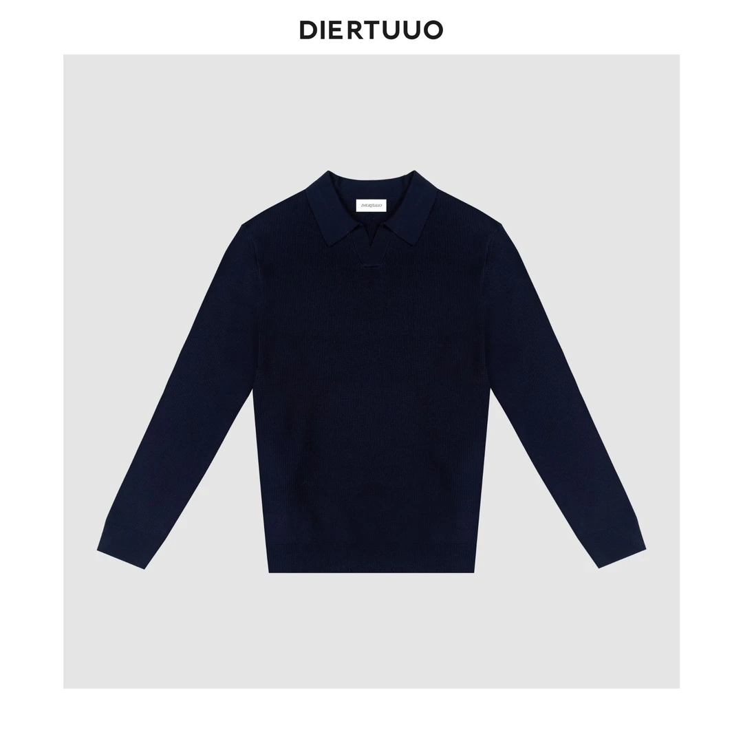 DIERTUUO迪途-1819男士秋季经典简约时尚休闲修身纯色长袖毛衣