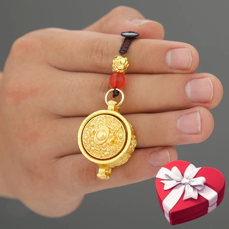 聚宝盆招财进宝十二生肖钥匙扣挂件可转动七夕礼物装饰摆件手把件