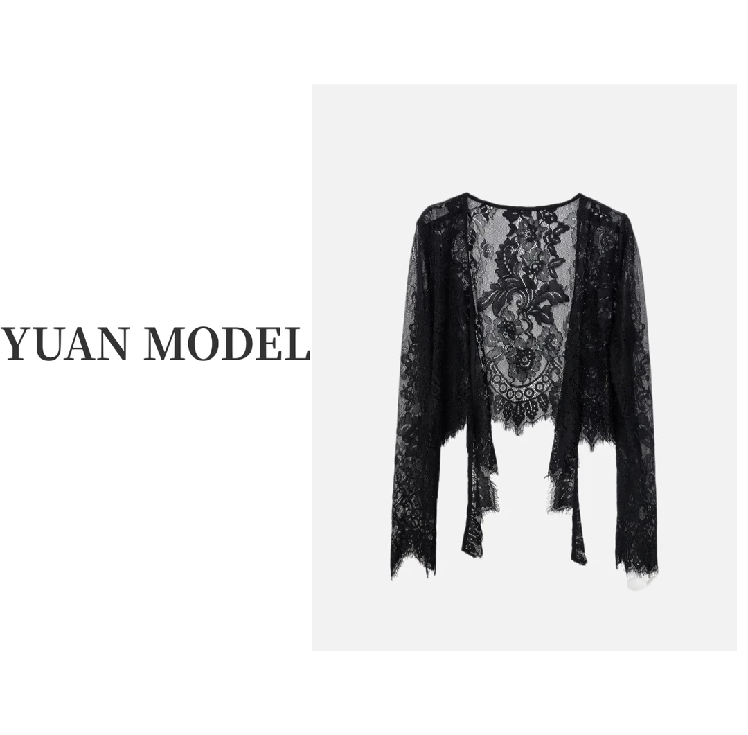 【YUAN MODEL】媛老板-2025夏季时装蕾丝披肩防晒女装上衣 043034