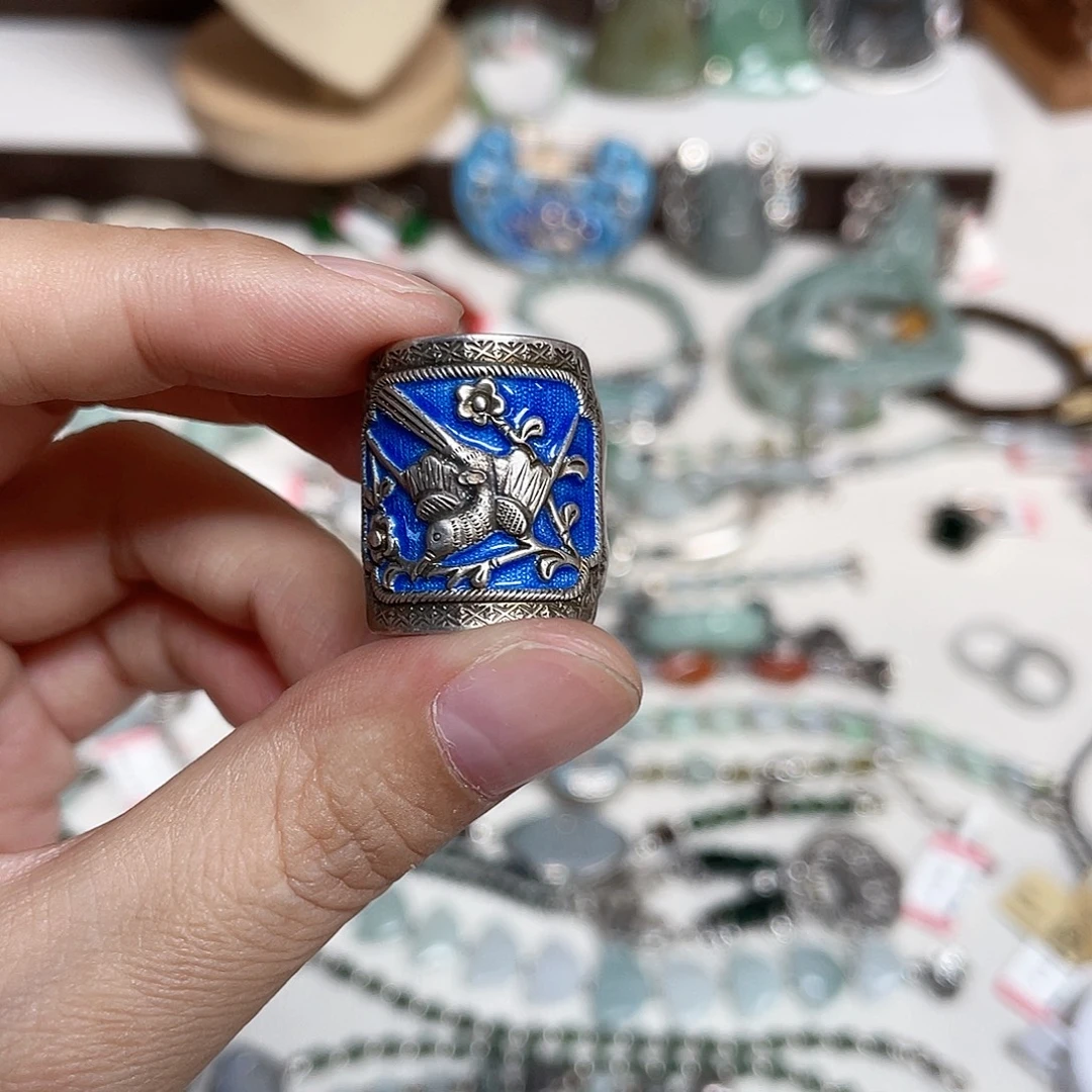 。***H足银足银錾刻戒指