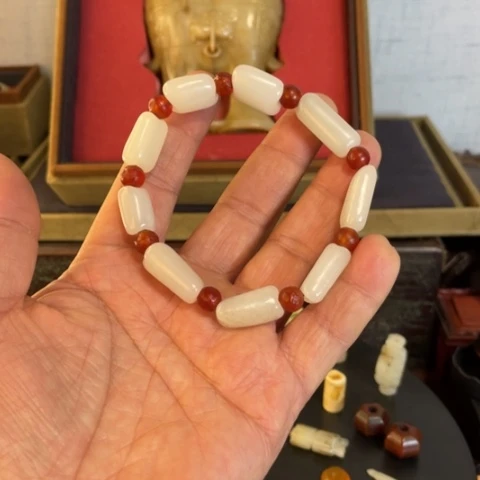 和田玉手串未镶嵌咕*哒