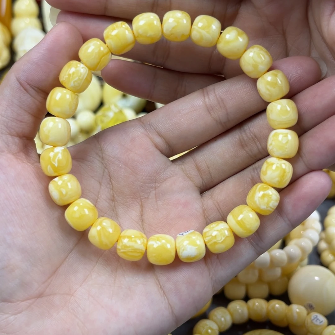 琥珀未镶嵌手串同料老邢手串10mm