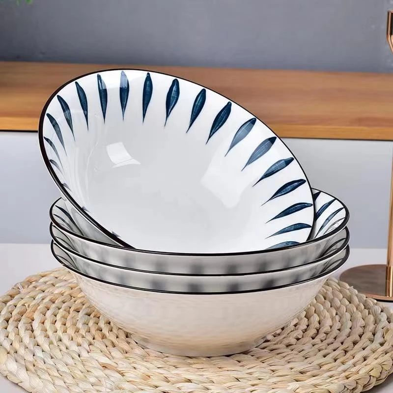 【宠粉专享】千叶草8英寸斗碗2只装家用面碗汤碗高颜值拉面碗餐具