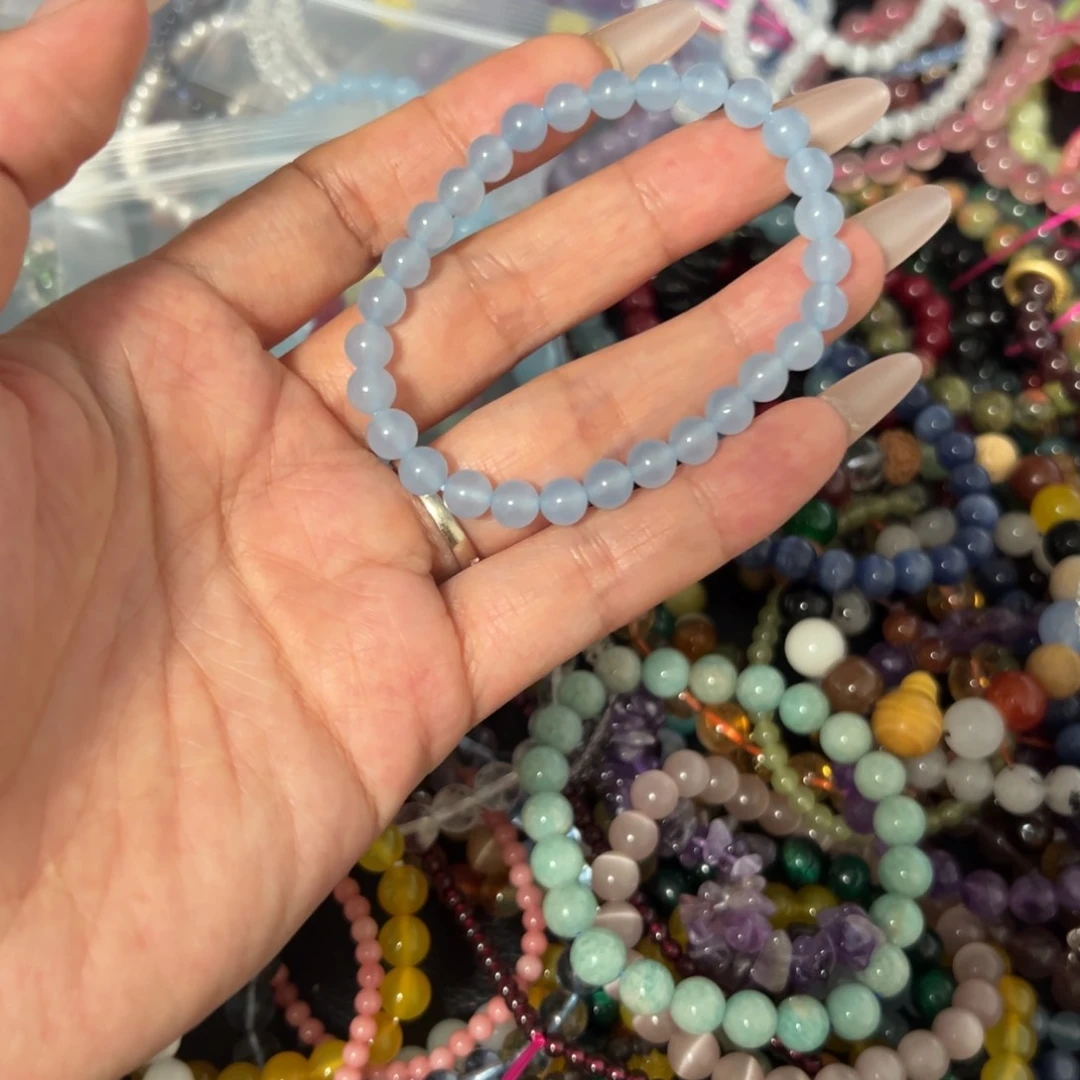 烟晶手链未镶嵌海蓝宝6