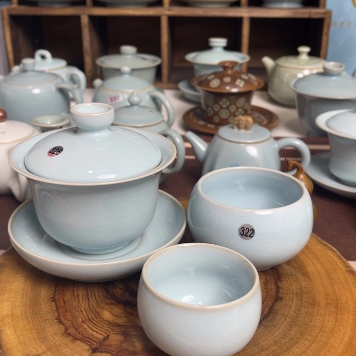 汝州原矿原釉微暇一套三件套