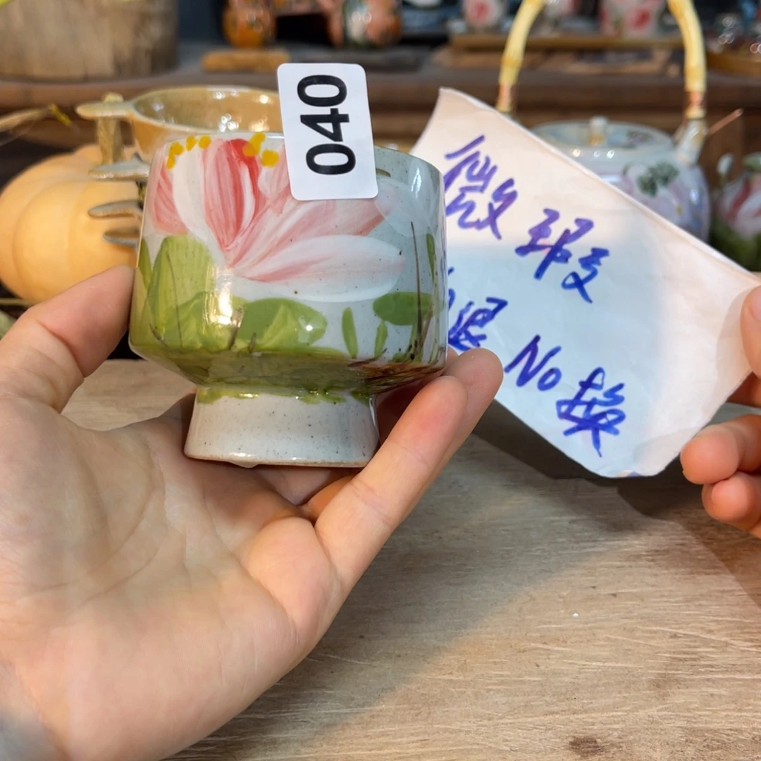 三***杯壶素浅陶瓷手工手绘