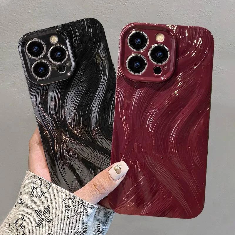 新款高级流光感羽纱适用iPhone16手机壳14苹果15promax网红13软12