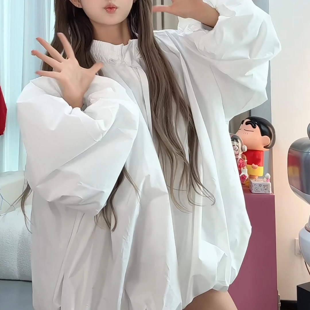 夏季韩系小众独特蓬蓬花苞外套女宽松休闲百搭网红学生防晒外套潮