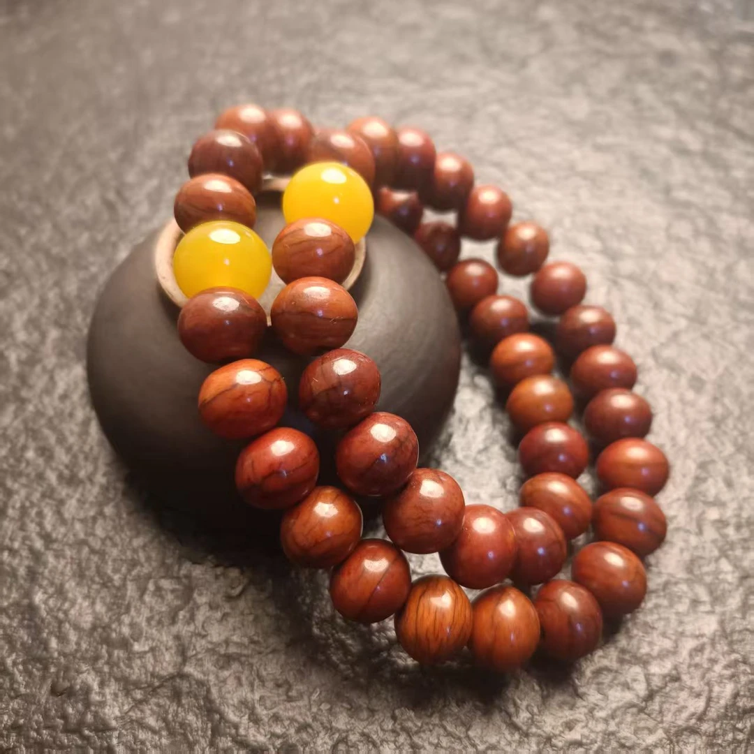 卡12+-圆珠双圈叠戴款 伊荣阁-精品老料牦牛骨【文玩五哥探宝】