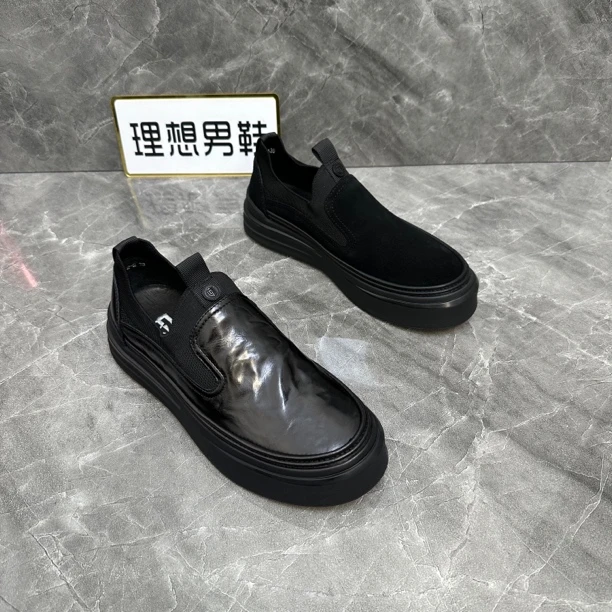 G单鞋春秋新款男士一脚蹬板鞋舒适时尚休闲百搭厚底商务英伦男鞋