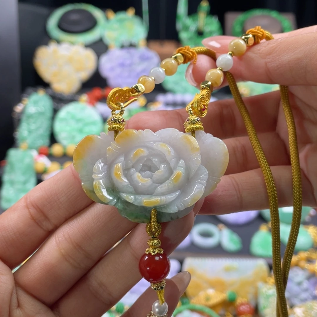 翡翠未镶嵌颈饰代编织