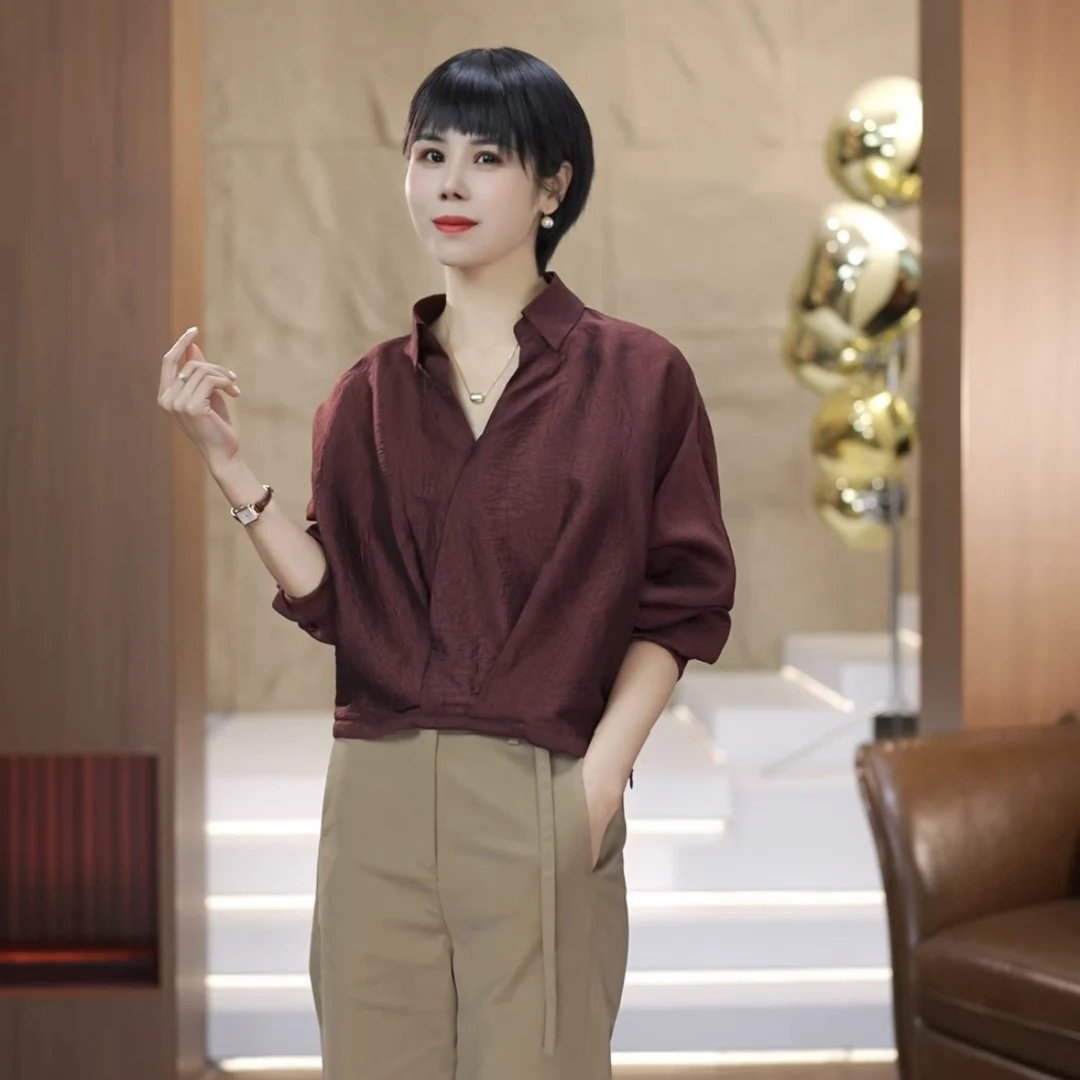 【渲渲推荐】QQ-261-1春季洋气气质醋酸衬衣