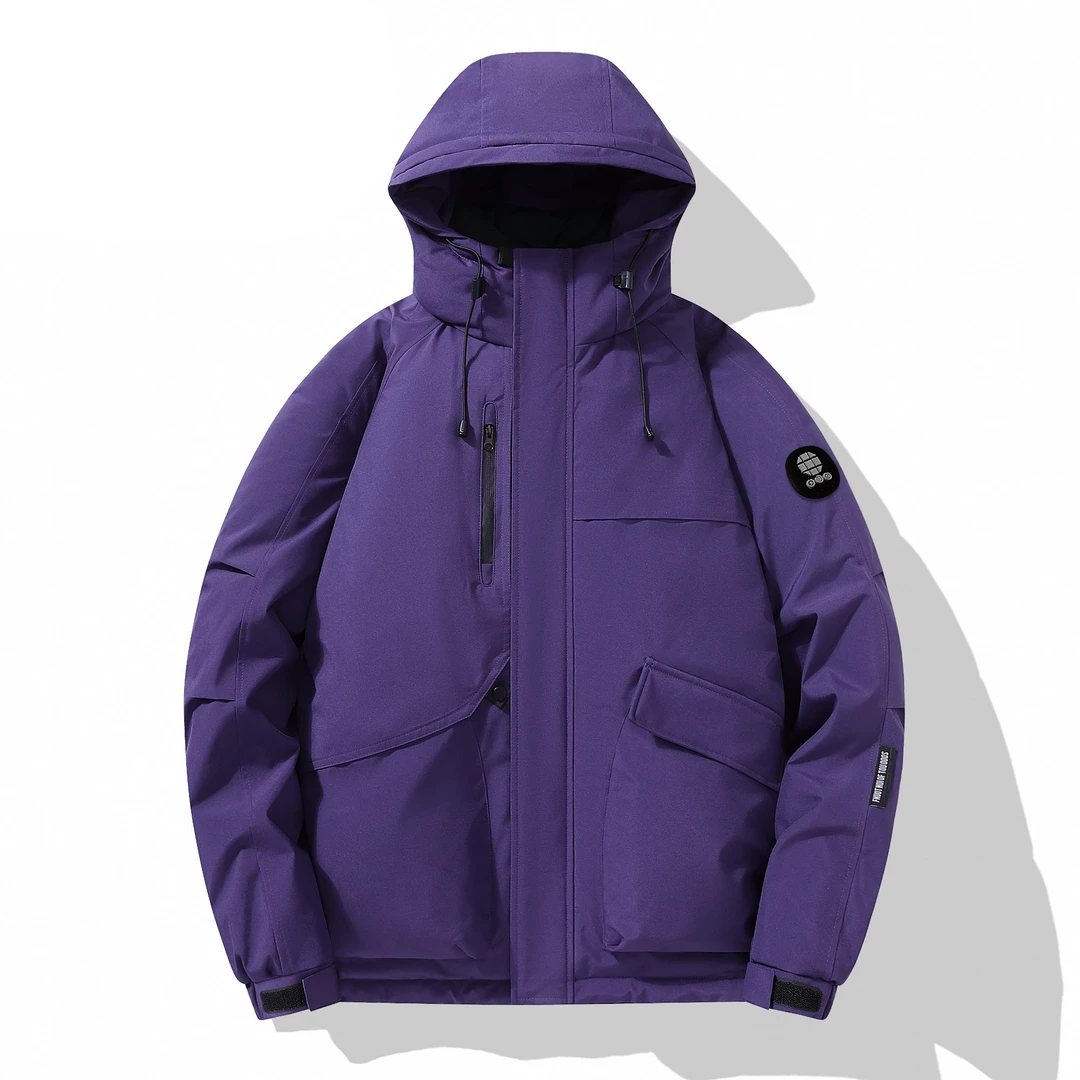 冬季常规连帽保暖百搭纯色户外连帽情侣款运动户外棉服外套27199