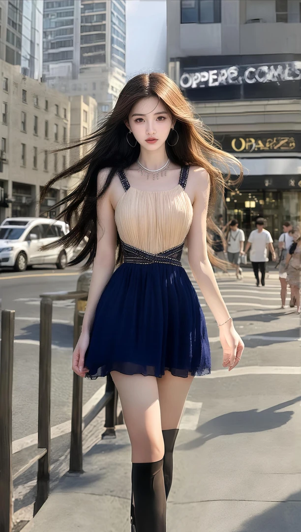 2025夏季新款轻奢优雅U领吊带连衣裙女高端大气小众时尚高级感裙