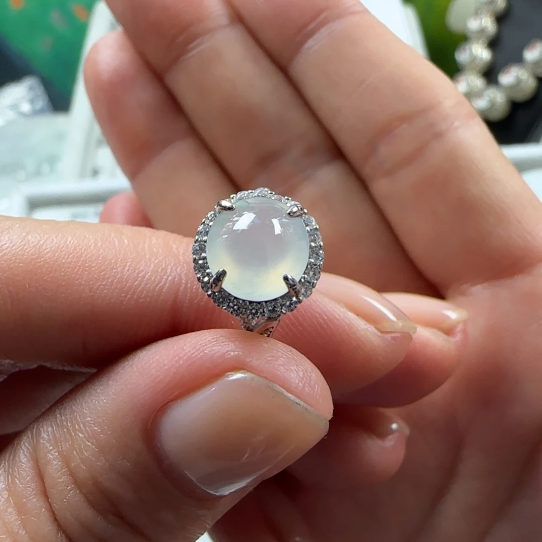 翡翠银S925镶嵌戒指