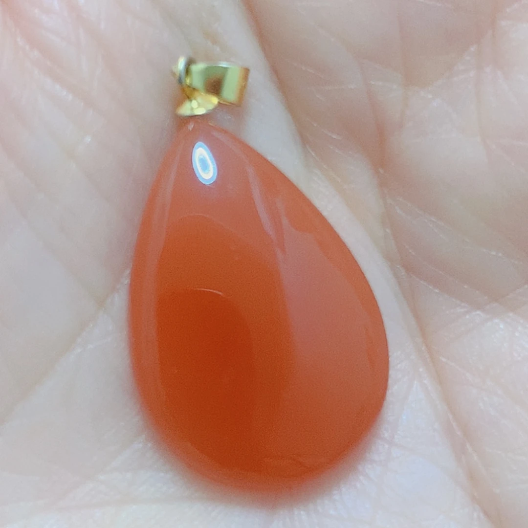 南红玛瑙银S925镶嵌吊坠(不含链)