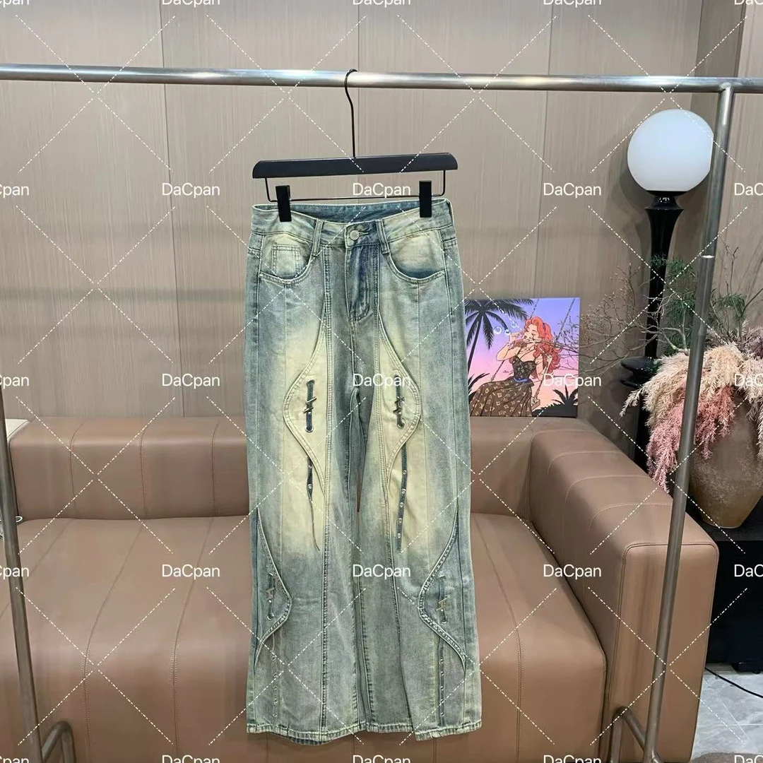 DACPAN-“买手店女孩”重工怀旧蓝牛仔阔腿裤 2025/盼·PP 9630