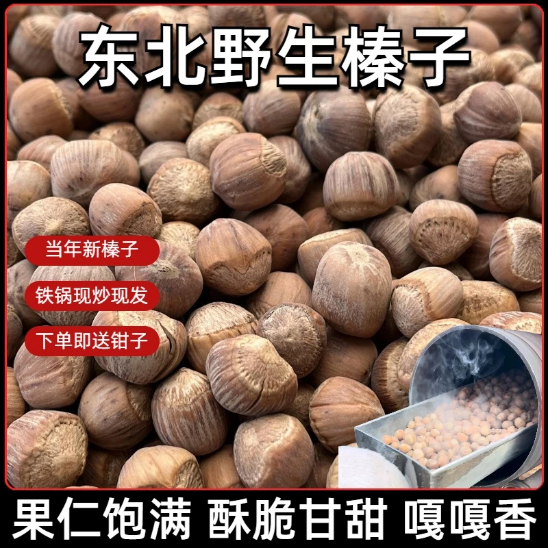 生榛子东北特产新货小山榛子原味现炒熟生榛子干果坚果零食500g