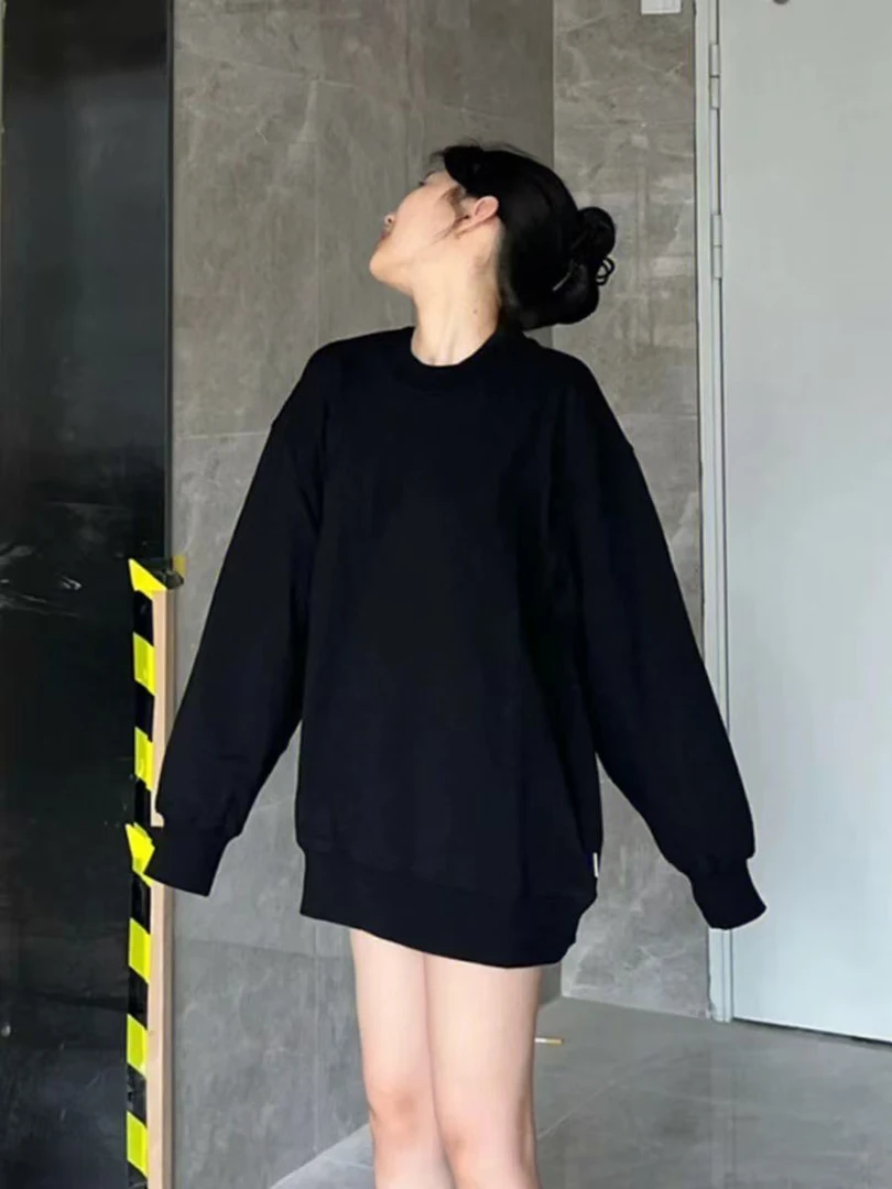 654  GZ韩版宽松卫衣女新款设计感圆领长袖上衣C3