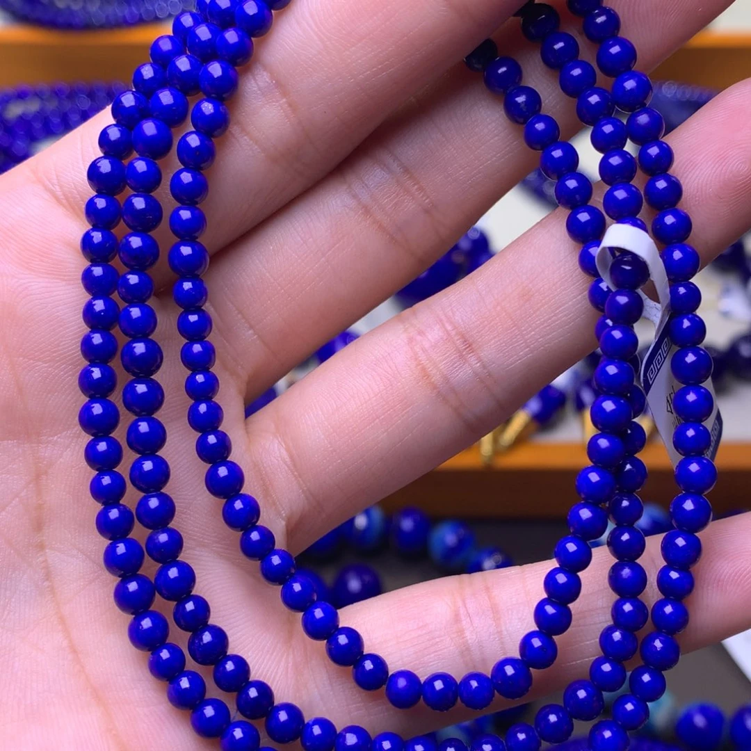 青金石未镶嵌手串4mm4圈