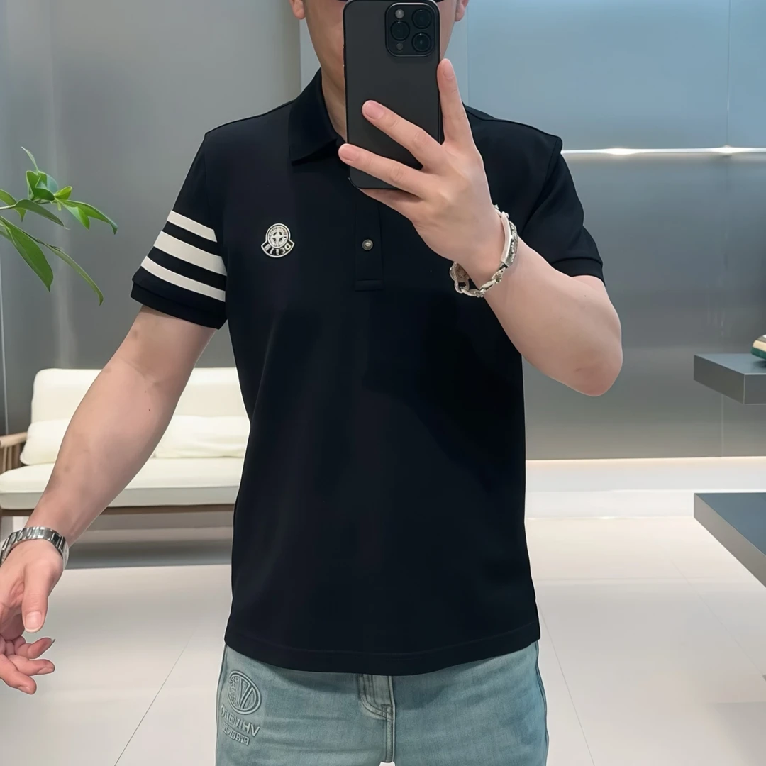 【VG轻奢】2025夏季夏季高端立体钢印浮雕时尚百搭翻领PoLo衫5711