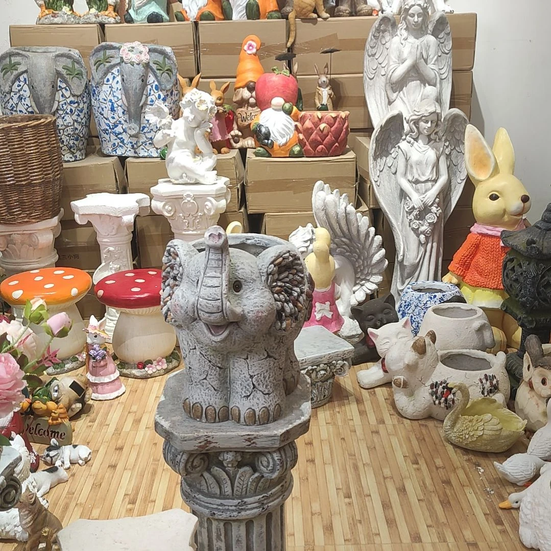 合成树脂氧化镁灰色大象花盆