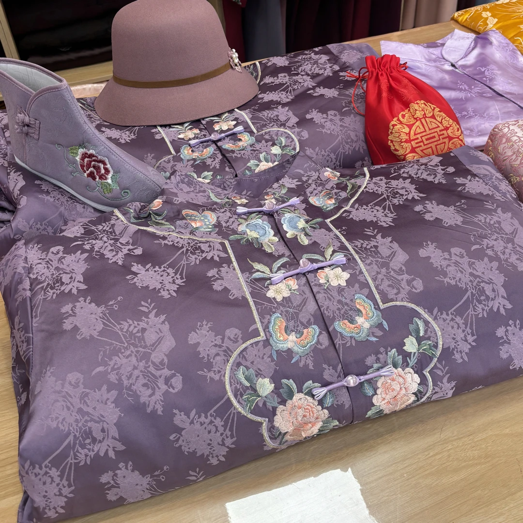 女款（紫韵纺华）全套高档提花苏绣（默认不发袜子鞋号找客服）